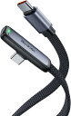 Mcdodo USB-C USB-Cケーブル 1.8m 65W PD急速充電 極薄L字 i-Phone15ケーブル MSC充電技術&デュアルチップ搭載 高速データ転送 LED付き アルミ合金&TPEカバー 2色高密度編組み 精密で丈夫 Type-Cケーブル i-Phone15/15Pro MacBook i-Pad Galaxy AndroidなどUSB-C機器対応(2)