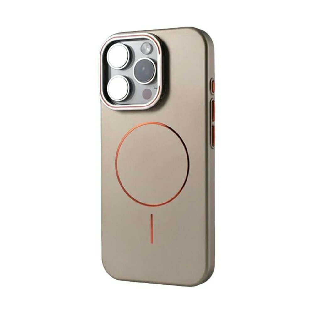 iPhone 16ProMax用ケース 高級メタルカメラスタンド マットマグネット式 耐衝撃 ハードレンズホルダーカバー ブラック iPhone 16ProMax用(2)