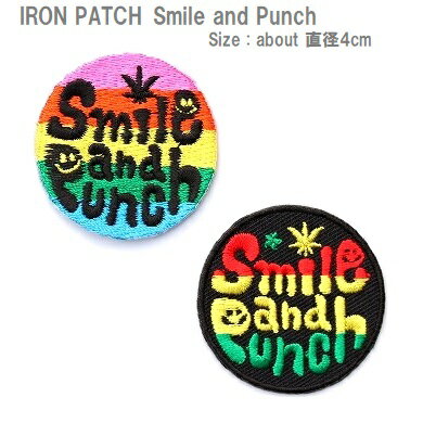 アイロンワッペン Smile and Punch 直径4