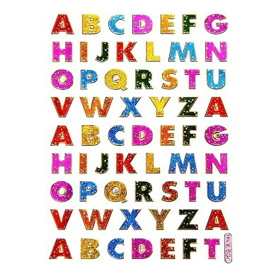 キラキラシール アルファベット 《メタリックシール ごほうびシール ローマ字のシール きらきらシール ステッカー》