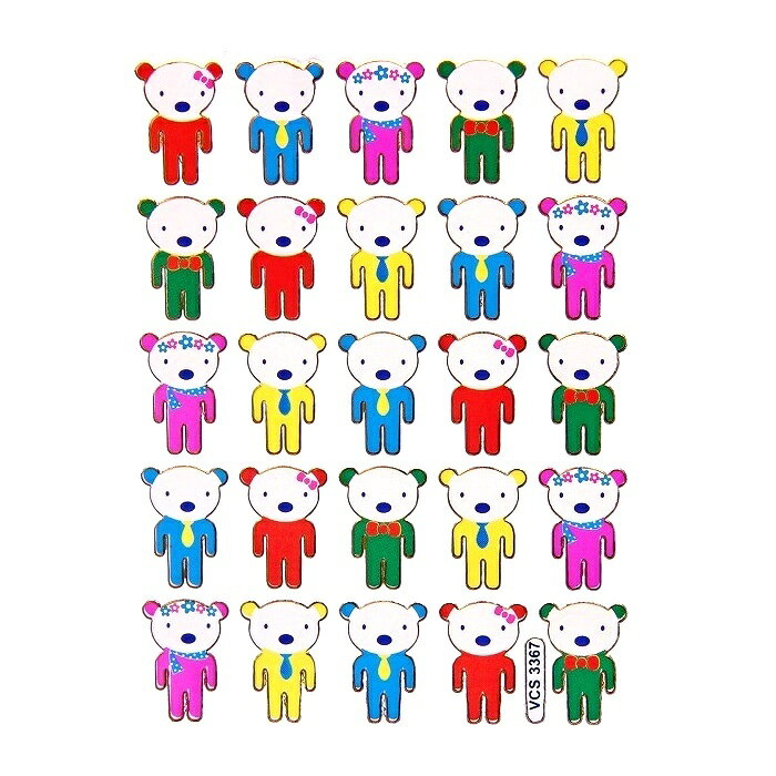 樂天商城 - キラキラシール 熊（くま クマ） 《メタリックシール ごほうびシール 生き物シール 動物シール きらきらシール ステッカー》
