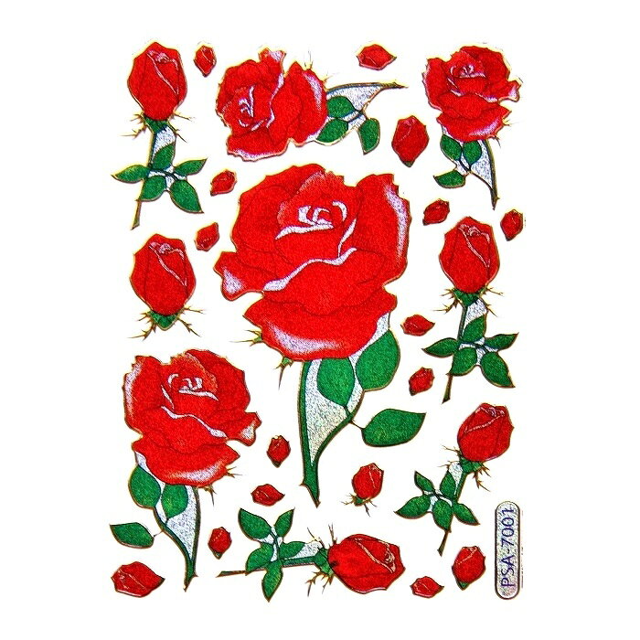 樂天商城 - キラキラシール 薔薇（バラ ばら） 《メタリックシール ごほうびシール お花のシール きらきらしーる ステッカー》