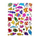 キラキラシール いろいろな魚 くじら カモメ ペンギン カメ カニ etc 《メタリックシール ごほうびシール 生き物シール》