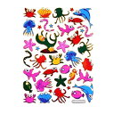 キラキラシール 海の生き物たち カニ タコ サメ サンゴ カメ クラゲ ・・ 《メタリックシール ごほうびシール 生き物シール きらきらしーる ステッカー》