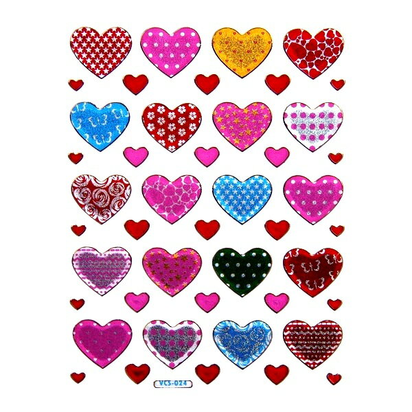キラキラシール いろいろな柄のハート 花 水玉 星 蝶 ・・《メタリックシール ごほうびシール きらきらシール ハートのシール ステッカー》