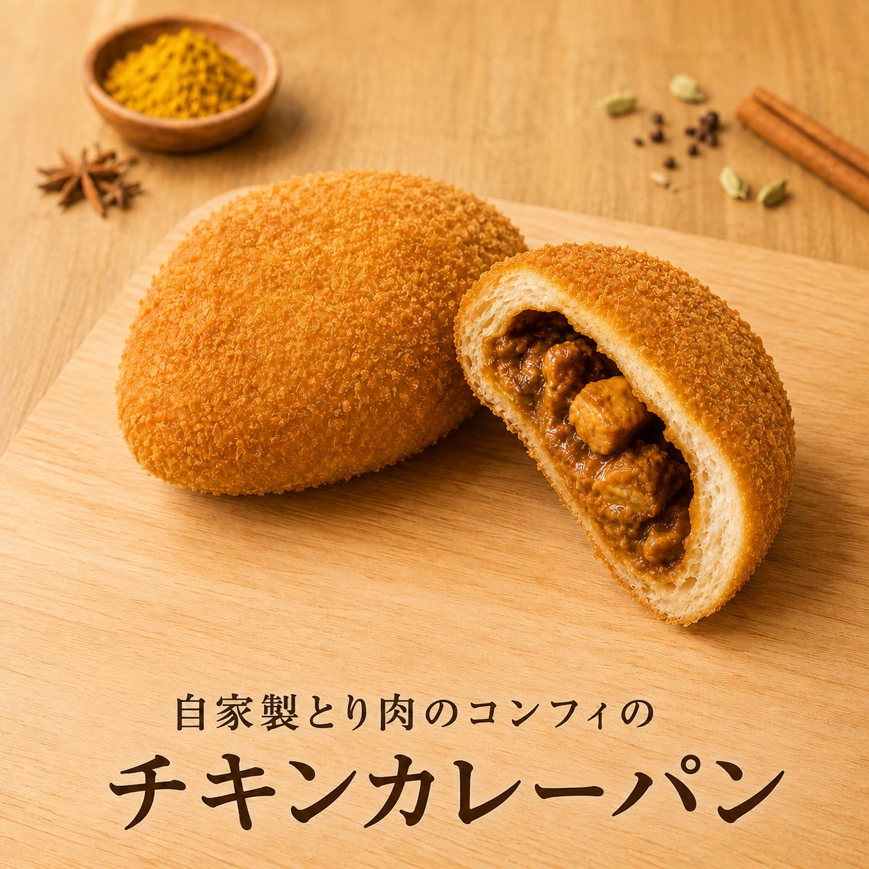 【冷凍発送】パンパーネ カレーパン チキンカレー 冷凍 焼成済み お取り寄せ 朝食 おやつ 国産小麦100％ 自家製乳酸菌酵母 パン
