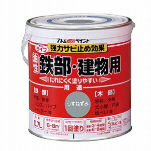 アトムハウスペイント 塗料/ペンキ ライフ 油性鉄部・木部用 0.7Lうすねずみ