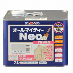 アトムハウスペイント（塗料/ペンキ）水性オールマイティーネオ7L マイルドグレー