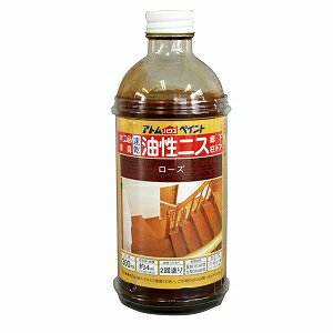 【ワケあり商品】【処分品超特価】アトムハウスペイント（塗料/ペンキ）油性ニス　300ML　ローズ