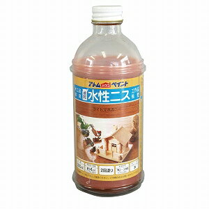 アトムハウスペイント（塗料/ペンキ）水性ニス　300ML　ライトマホガニー