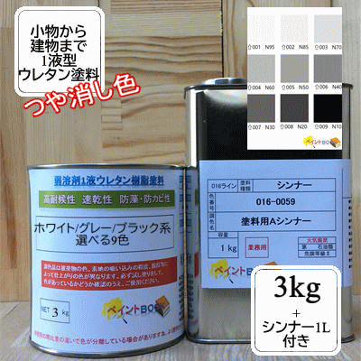 楽天市場】ウレタン塗料 黒 3kgの通販