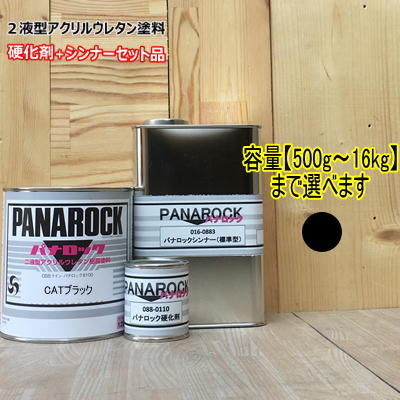 【CATブラック】（主剤+硬化剤+シンナー付） パナロック 2液型ウレタン塗建設機械 ロックペイント 日本キャタピラー