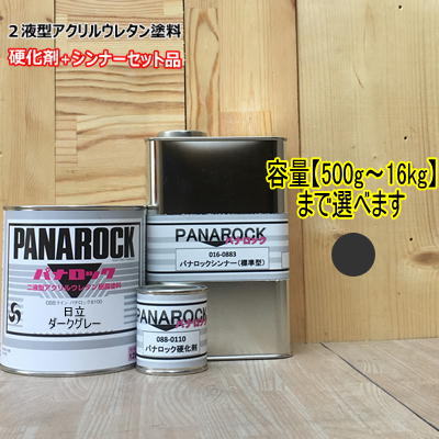 【日立 ダークグレー】 （主剤+硬化剤+シンナー付）パナロック 2液型ウレタン塗料 建設機械 ロックペイント 日立建機