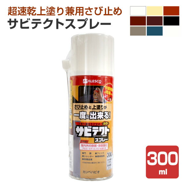 サビテクトスプレー 300ml（超速乾上塗り兼用さび止め/カンペハピオ/ペンキ/塗料） 楽天スーパーSALE