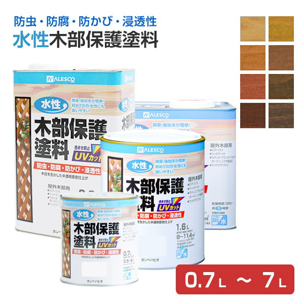 カンペハピオ 水性木部保護塗料 全8色 0.7L-7L