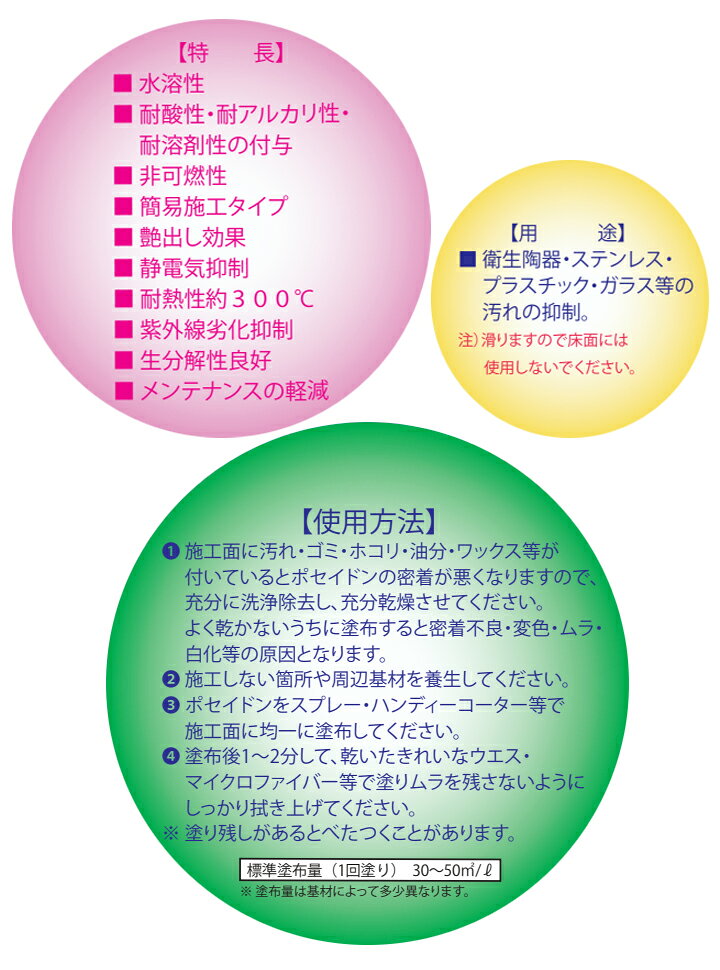 【水回り用水性コーティング剤】 ミヤキ ポセイドン 1L/4L 水回りの汚れ防止に (衛...
