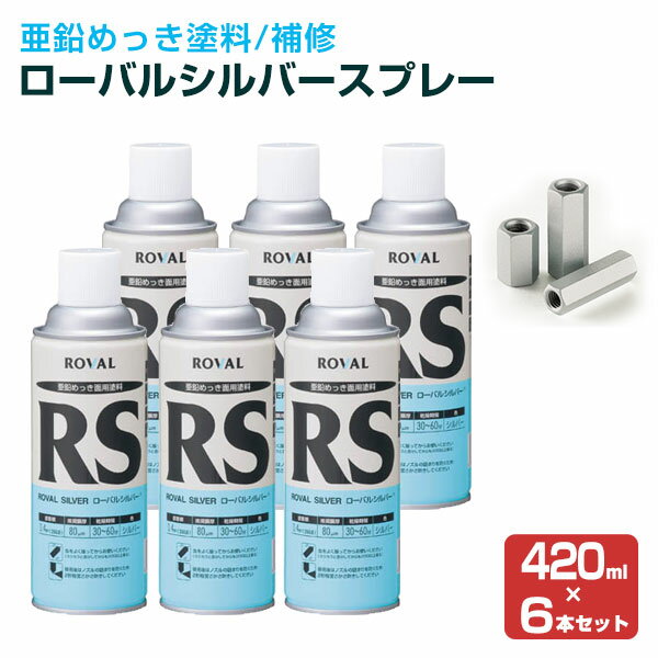 ローバル シルバースプレー 420ml×6本/箱 （110795/ローバル/亜鉛めっき塗料/錆止め）