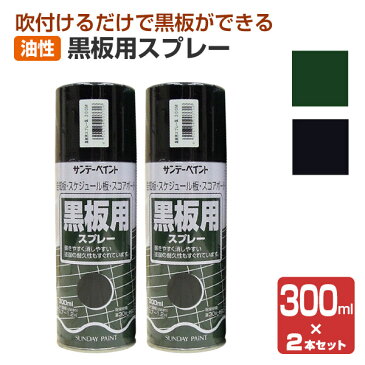 黒板用スプレー 300ml×2本セット （ペンキ 黒板塗料 DIY サンデーペイント）