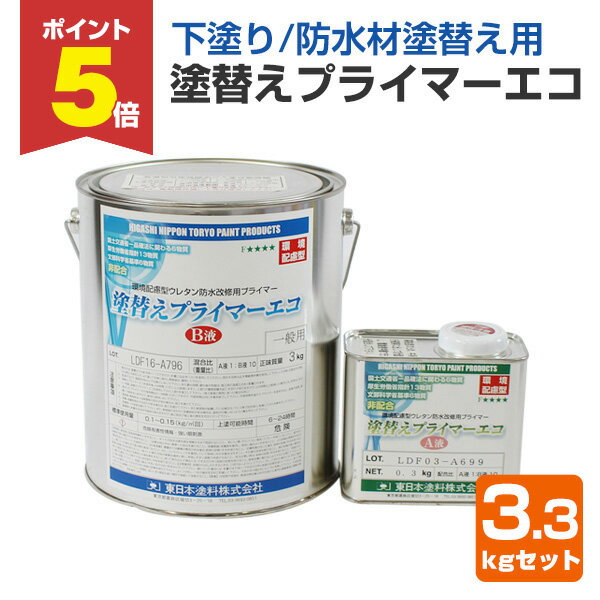 【期間限定P5倍】 東日本塗料 塗替えプライマーエコ 3.3kgセット