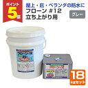 【期間限定P5倍】 ウレタン防水材 フローン #12 立ち上がり用 ペール缶 グレー 18kgセット (東日本塗料/屋上/ベランダ/2液溶剤型カラーウレタン)