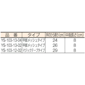 YOTSUGI　保護革手袋　甲部　メッシュ付き　小（YS1031304）