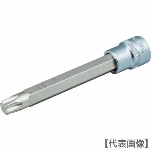 TONE　ヘックスローブソケット　ロングトルクスソケット（強力タイプ） T45 差込角9.5mm 先端寸法7.77m..