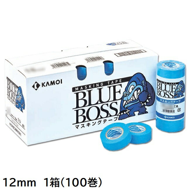 BLUE BOSS 車輛塗装用マスキングテープ 12mm 1箱 100巻入り 【カモ井加工紙】 取り寄せ品