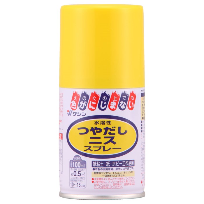 和信ペイント 水溶性つやだしニス スプレー 100ml 6本セット 【和信ペイント】