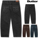 o^[ObY pc BUTTER GOODS APPLIQUE DENIM JEANS fjpc W[Y XP[g oM[pc Chpc PANTS XP[^[