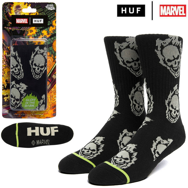 ハフ ソックス HUF x MARVEL GHOST RIDER SOCK マーベル コラボレーション 靴下 コラボ ゴーストライダー スケーター