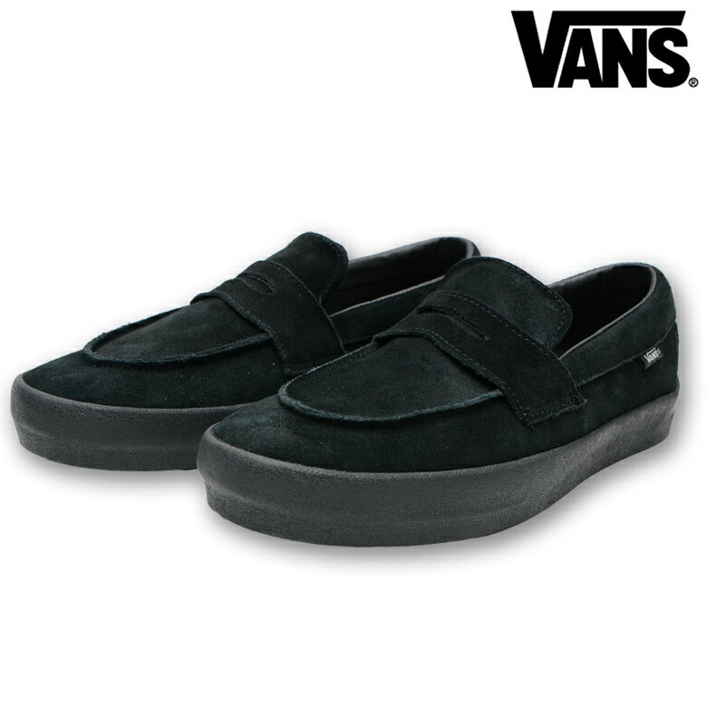 バンズ スニーカー VANS SKATE LOAFER SUEDE BLACK / BLACK 正規取扱店 ヴァンズ ローファー スケート スケシュー スケーター VN000VA6BKA