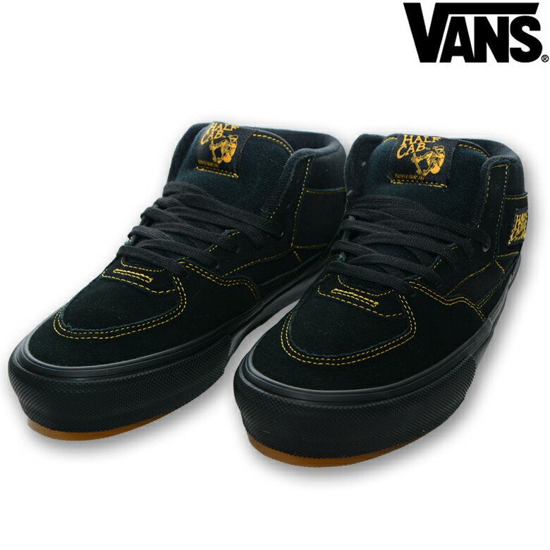 バンズ スニーカー VANS SKATE HALF CAB BLACK / MUSTARD 正規取扱店 ヴァンズ ハーフキャブ スケート スケシュー スケーター VN0A5FCDBLN
