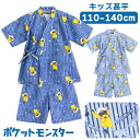 ポケモン キッズ 男の子 半袖 夏 甚平 パジャマ ルームウェア ピカチュウ テラパゴス 総柄 サックス ネイビー 110 120 130 140 子供 ボーイズ ジュニア ポケットモンスター キャプテン ピカチュウ お祭り メール便なら 送料無料