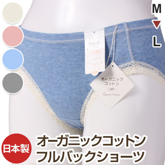 オーガニックコットン フルバックショーツ 【M,L 4色展開】 【日本製】