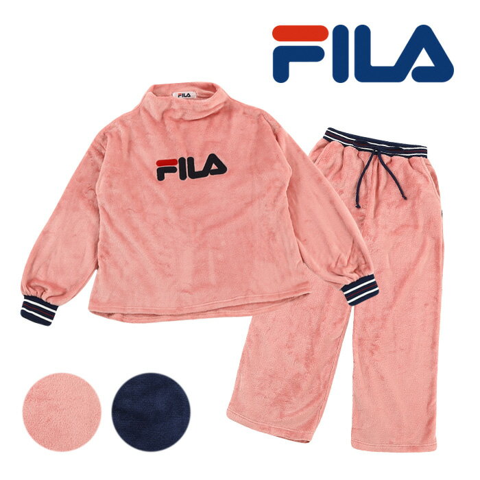 FILA レディース ミンクフリース 上下セット　[ 婦人 女性 女の子 パジャマ スウェット M L 秋 冬 修学旅行 旅行 合宿 お泊り プレゼント 誕生日 中学生 高校生 大学生 ギフト 贈り物 フィラ ワイドパンツ カイタック ファミリー ]