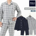 ★ マラソンセール ★ POLO BCS 綿100 長袖 パジャマ メンズ チェック柄 M L LL ポロ ビーシーエス 春 夏 秋 紳士 男性 上下セット セットアップ 長袖 天竺 誕生日 父の日 敬老の日 入院 寝間着 お洒落 ナイトウェア カイタック ファミリー