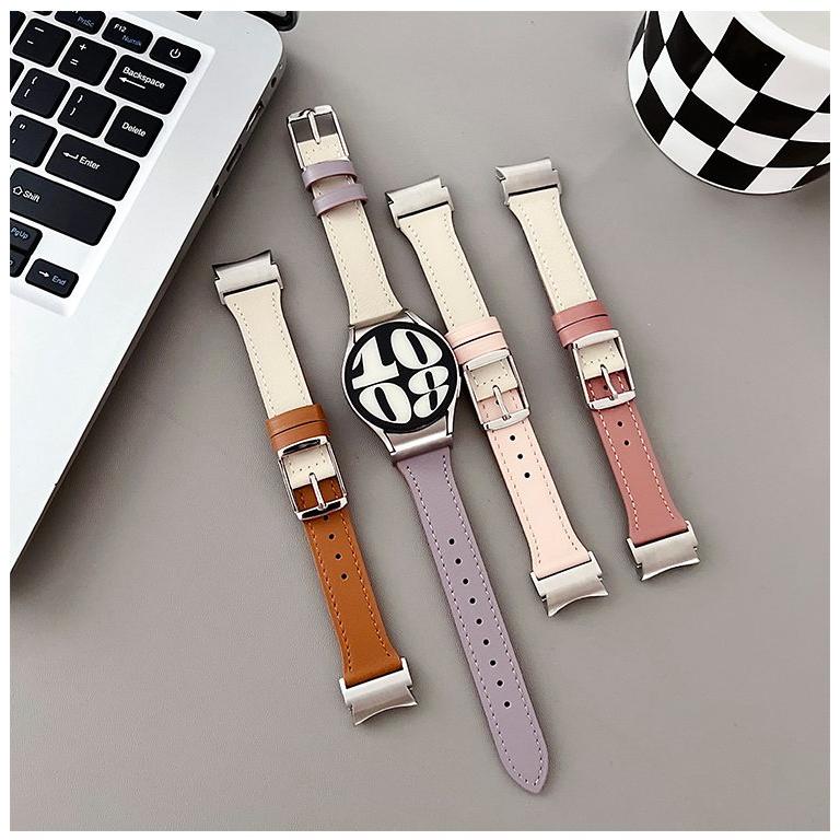 Galaxy Watch6 バンド レザー 男女兼用 サムスン ギャラクシーウォッチ バンド 長さ調節可 防汗 おしゃれ 丈夫なリング 装着簡単 男女兼用 サムスン ギャラクシーウォッチ バンド 長さ調節可 時計ベルト スポーツバンド ベルト スマートバンド