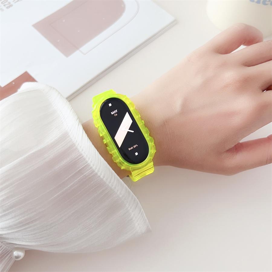 xiaomi smart band 8 バンド Xiaomi Mi Band 8 ベルト 替えベルト 一体式 シャオミ スマートバンド ベルト 着替え シリコン 交換バンド 運動 腕時計ベルト 男女兼用 長さ調節可 時計ベルト スポーツバンド ベルト スマートバンド