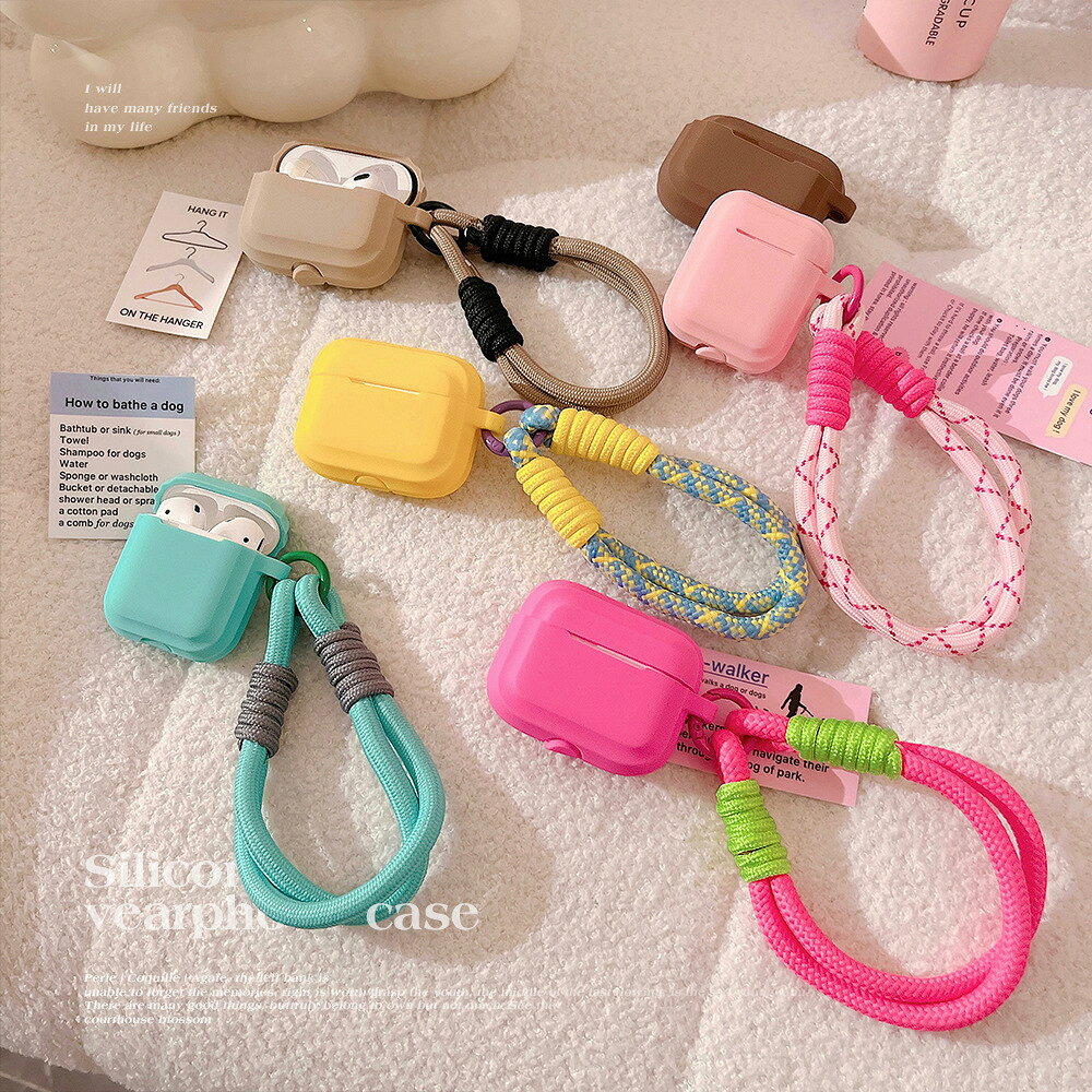 AirPods ケース シンプルな無地シリコン ストラップ AirPods Pro 3 ケース AirPods Pro 2 ケース AirPods Pro ケース マットタイプ AirPods 4 ケース AirPods 3 ケース AirPods 2 AirPods 1 カバー 保護ケース 各機種対応 耐衝撃 おしゃれ