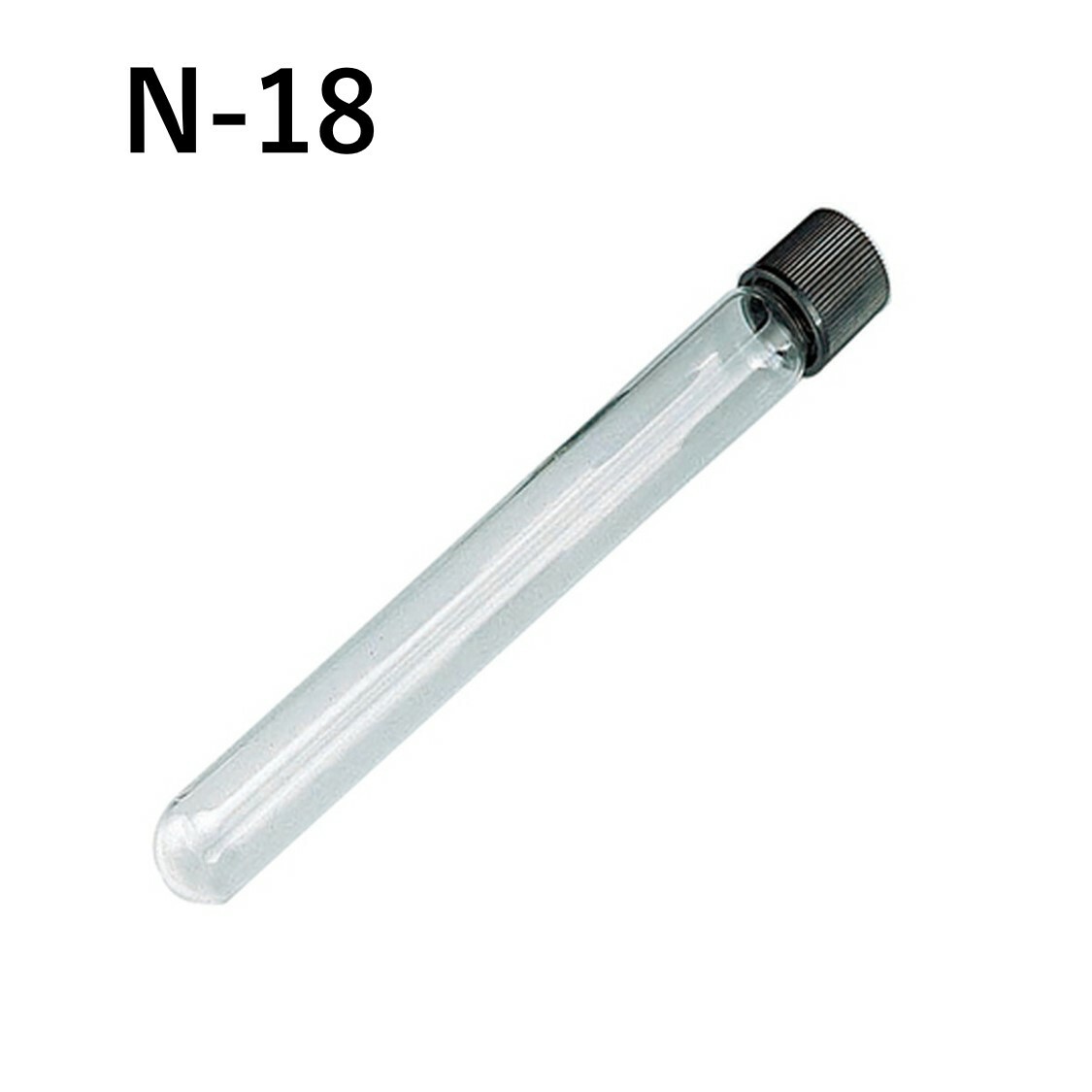 「ねじ口試験管 N-18 1本」 容量 25mL 材質 硼珪酸ガラス、キャップ メラミン オートクレーブ可 パッキン シリコン PTFE 四フッ化工チレンコート...