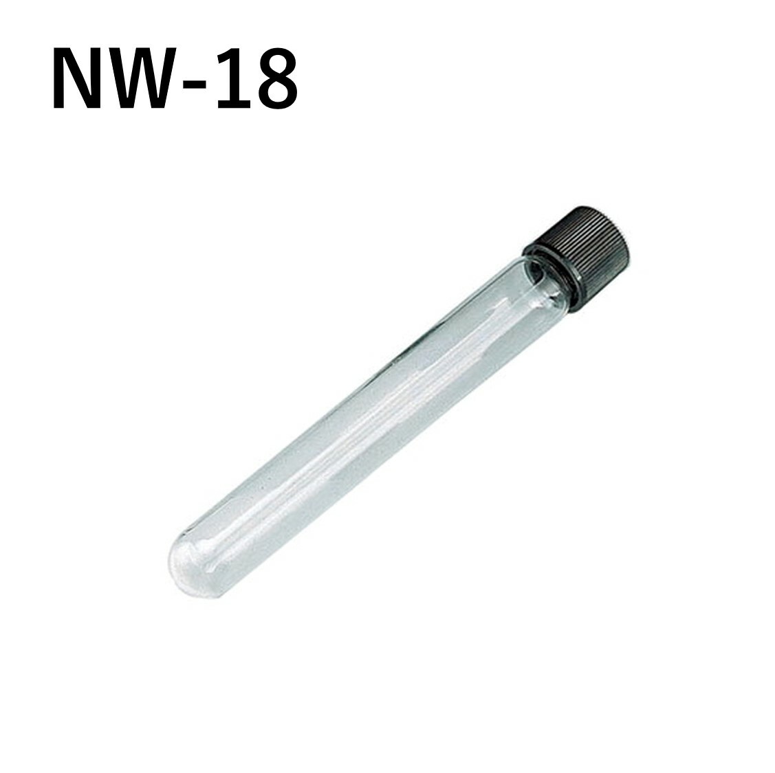 「ねじ口試験管 NW-18 1本」 容量 25mL 材質 硼珪酸ガラス、キャップ メラミン オートクレーブ可 パッキン シリコン PTFE 四フッ化工チレンコー...