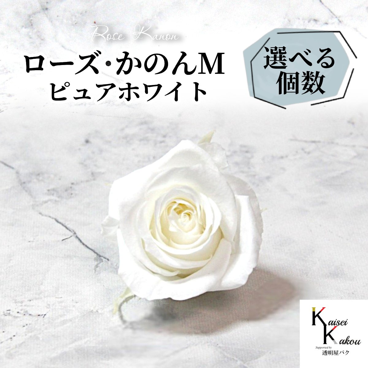 大地農園 「ローズかのんM ピュアホワイト 選べる個数」 プリザーブドフラワー バラ プリザ 花材 ハーバリウム おしゃれ かわいい プレゼント 贈り物 オオチノウエン