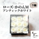 大地農園 「ローズかのんM アンティックホワイト 9輪(1箱)」 プリザーブドフラワー バラ プリザ 花材 ハーバリウム おしゃれ かわいい プレゼント 贈り物...