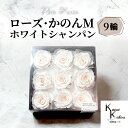 大地農園 「ローズかのんM ホワイトシャンパン 9輪(1箱)」 プリザーブドフラワー バラ プリザ 花材 ハーバリウム おしゃれ かわいい プレゼント 贈り物 ...