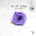 大地農園!プリザーブドフラワー 「ローズかのんL ラベンダー 1輪」プリザ 花材 ハーバリウム おしゃれ かわいい プレゼント 贈り物 オオチノウエン
