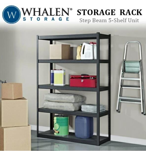 簡単組立 棚板分割 分離可能★WHALEN スチールラック シェルフ NSC規格ウォーレン Storage Rack ガレージ 倉庫 幅 121.9×奥行き 45.7×高さ 182.9cm 5段 保管庫耐荷重量 454kg 粉体塗装 スチール製 工具棚 送料無料(沖縄 北海道 離島を除く)SDGs提携倉庫より発送★