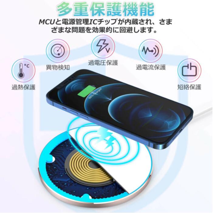 送料無料☆翌日発送 PISEN Ultra Thin Fast Wireless Charger PISEN 15Wワイヤレス急速充電器 Qi認証 超薄型 置くだけ充電 滑り止め加工 iPhone 12/12 Pro/12 Pro Max/12 mini/SE2/11/11 Pro/11 Pro Max/Xs/AirPods2/AirPods Pro他のQi対応の機種