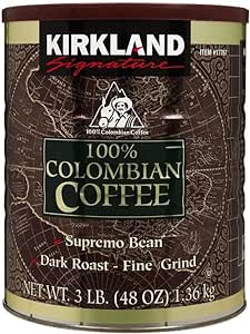 送料無料(沖縄・北海道・離島を除く)☆【KIRKLAND カークランド】 100％コロンビアコーヒー 1.36kgレギュラーコーヒー（粉）　細挽き★SD..