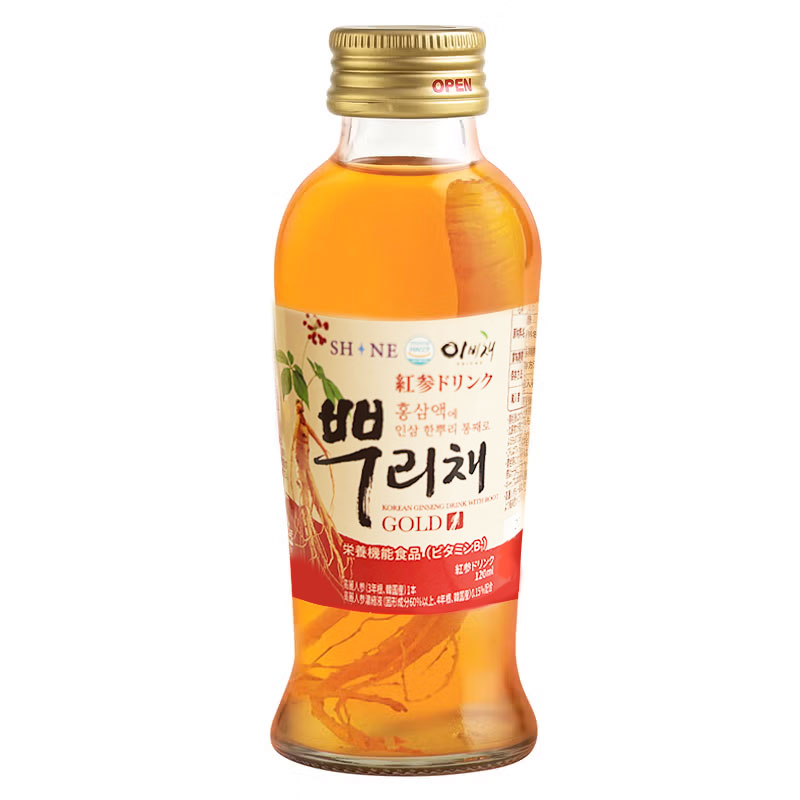 プリチェ 紅参ドリンク 120ml 1本 高麗人参 韓国産 赤色 健康飲料 栄養 活力