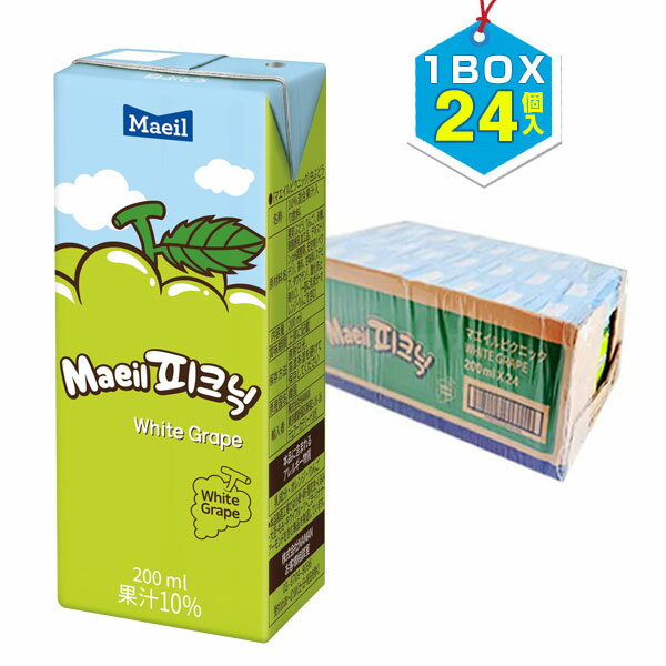 Rakuten - 【まとめ買いお得★1個当り126円】マエイル ピクニック 白ぶどう 1BOX=200ml×24個 韓国ドリンク 韓国食品